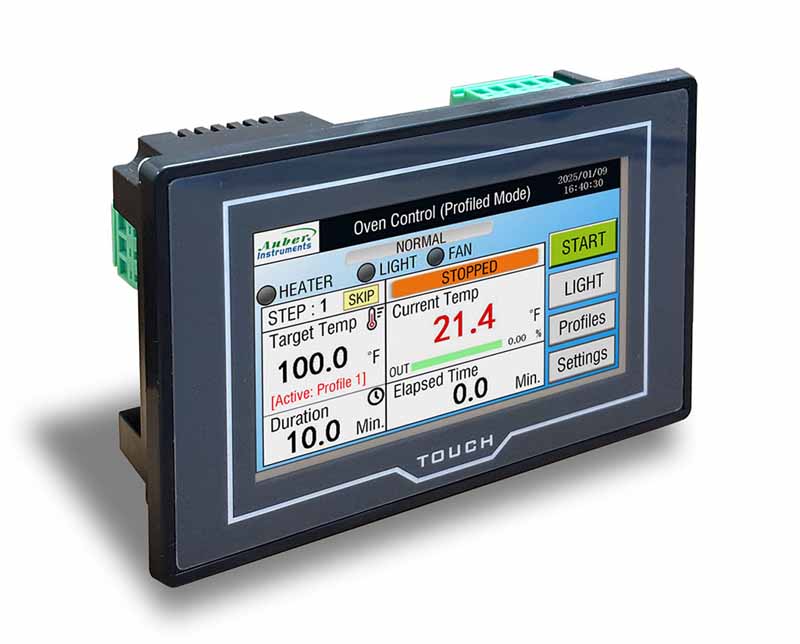 4.3" Touchscreen PID Oven Controller, Optional Ramp Soak, w/ Light and Fan Control (image for) 4.3" Touchscreen PID Oven Controller, Optional Ramp Soak, w/ Light and Fan Control