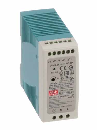 Mean Well 24VDC/2.5A 60W DIN Rail Power Supply (image for) Mean Well 24VDC/2.5A 60W DIN Rail Power Supply