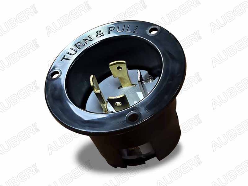 (image for) Black NEMA L14-30P Locking Flanged Inlet