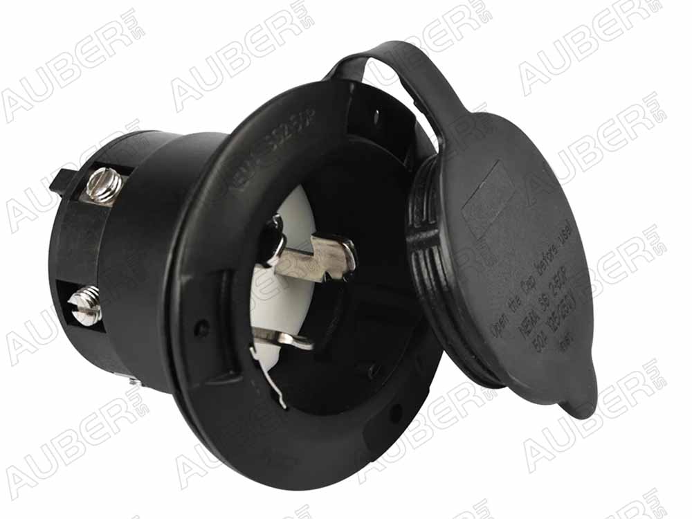 (image for) SS2-50P / California Style 50A 125V/250 CS6375 Male Locking Inlet w/ Cover, ETL Certified