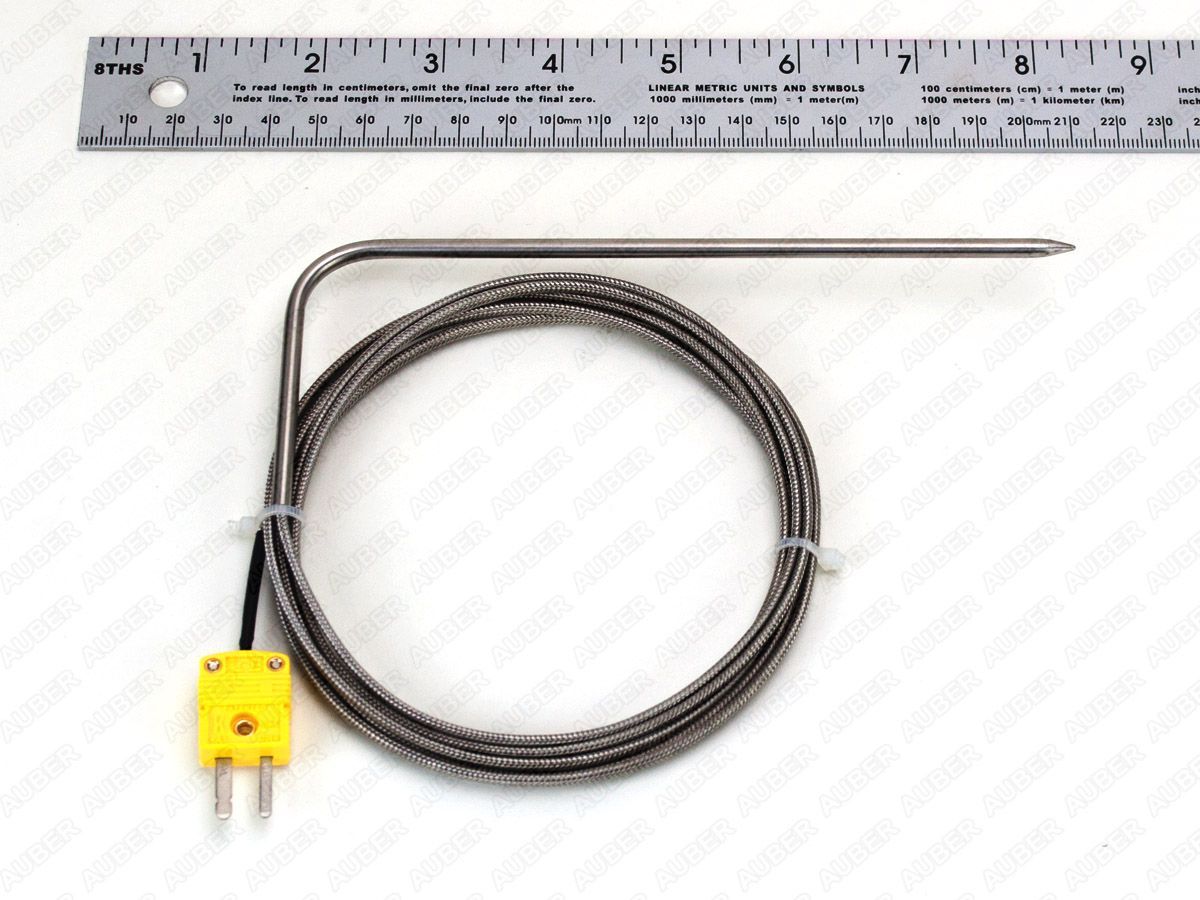 (image for) K Type thermocouple 6" probe w/ pointed tip for BBQ smoker